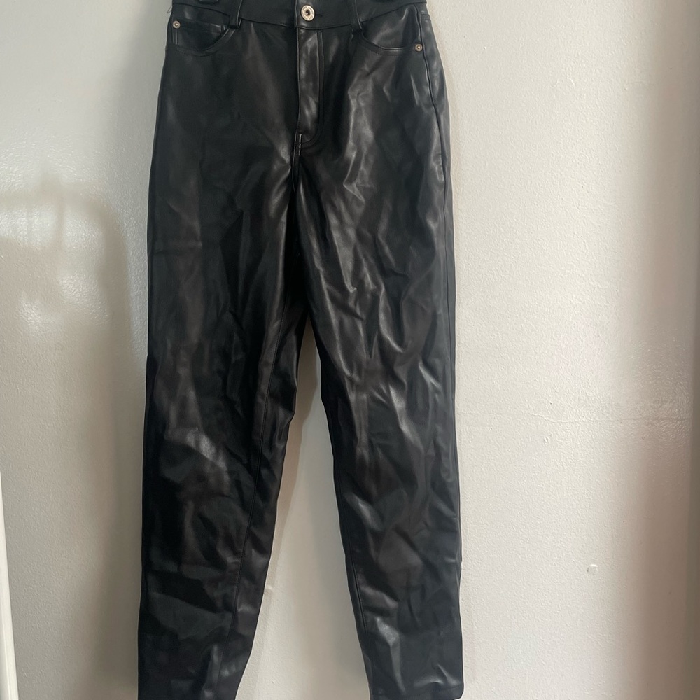Zara black leather pants
